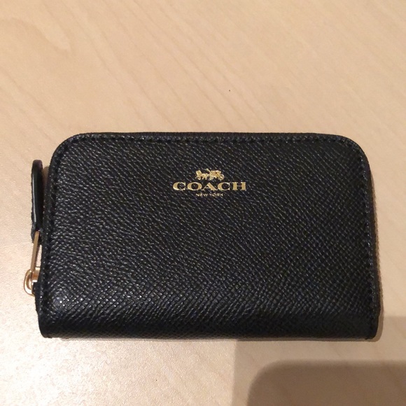 Coach Accessories - NWOT Coach black trimmed in gold cardholder